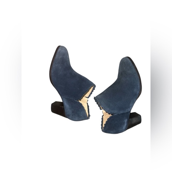 Jack Rogers Women’s Marianne‎ Navy Blue Suede Ankle Boots Size 6.5 Stacked Heel - Picture 2 of 9